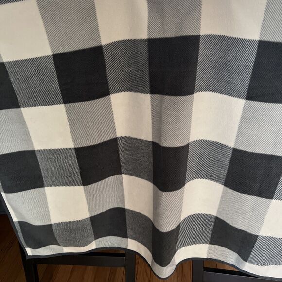 Woolrich Women's Fleece Poncho Cardigan One Size Gray Checkered 31" Length - Picture 2 of 5